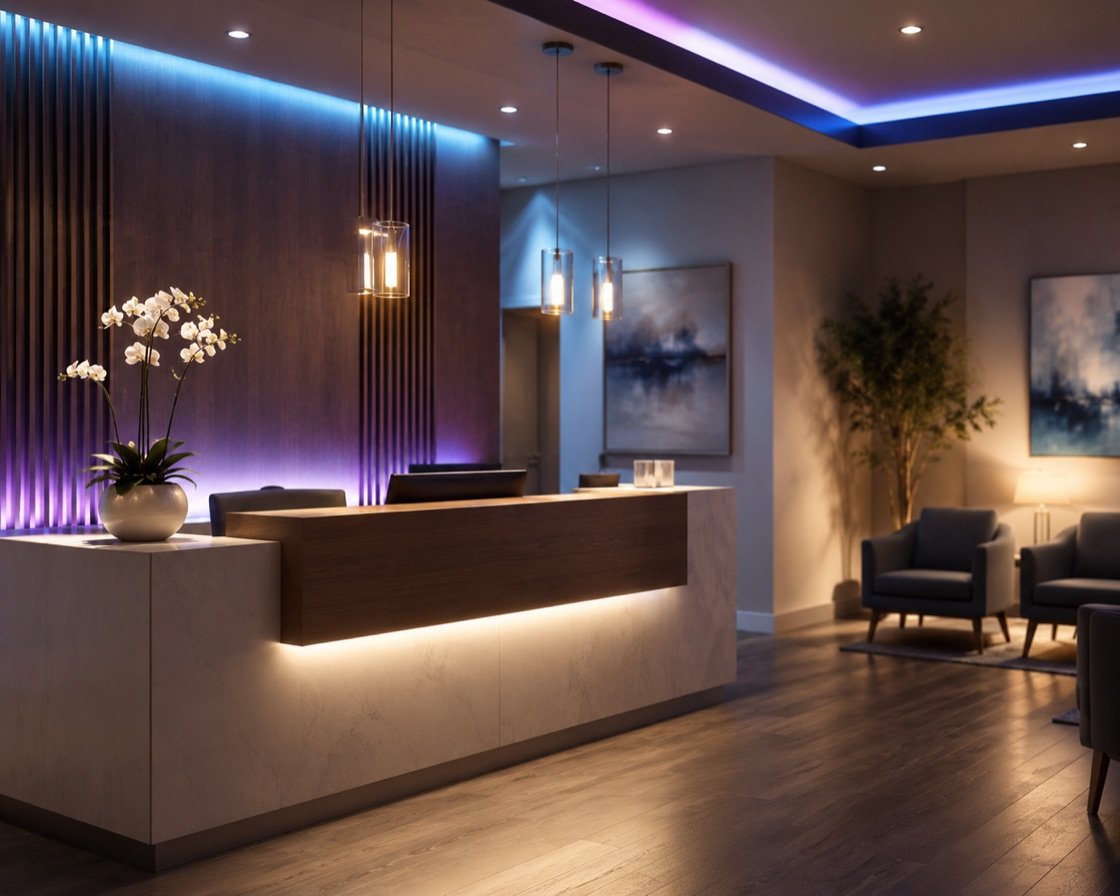 Modern medical practice reception area
